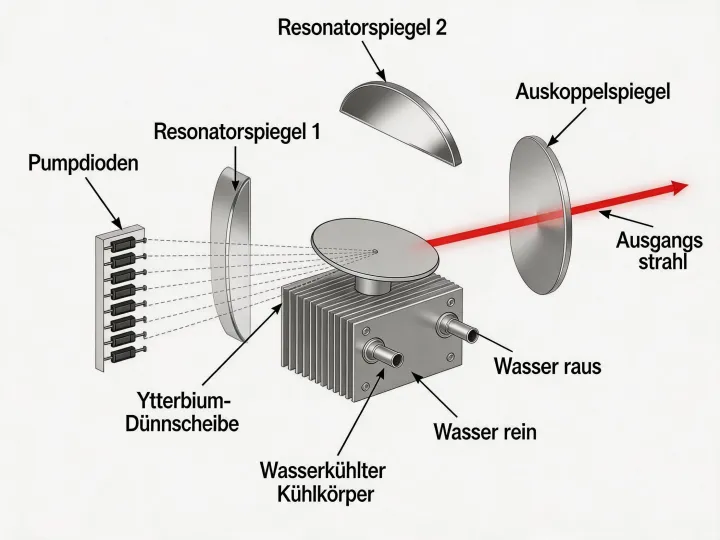 TruDisk thin-disk laser architecture diagram